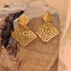 Hollow Out Square Earrings