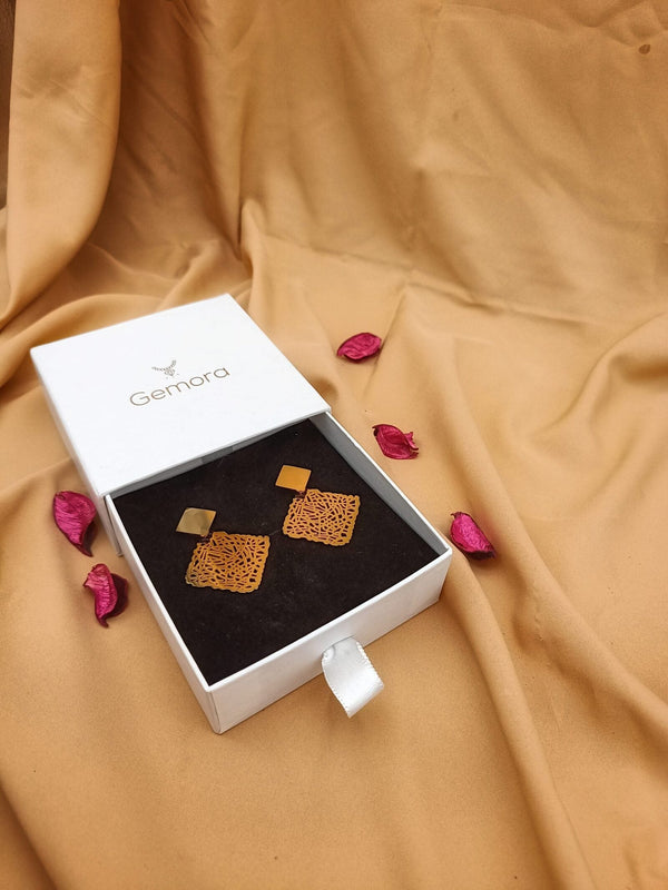 Hollow Out Square Earrings