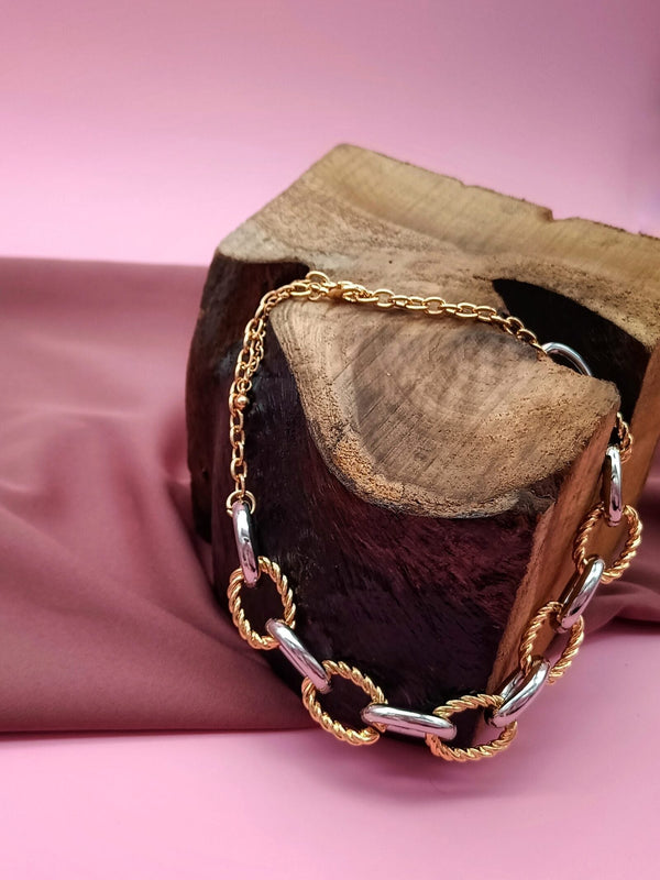 Two Tone Link Chain Necklace