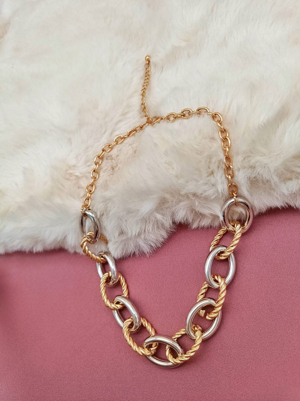 Two Tone Link Chain Necklace