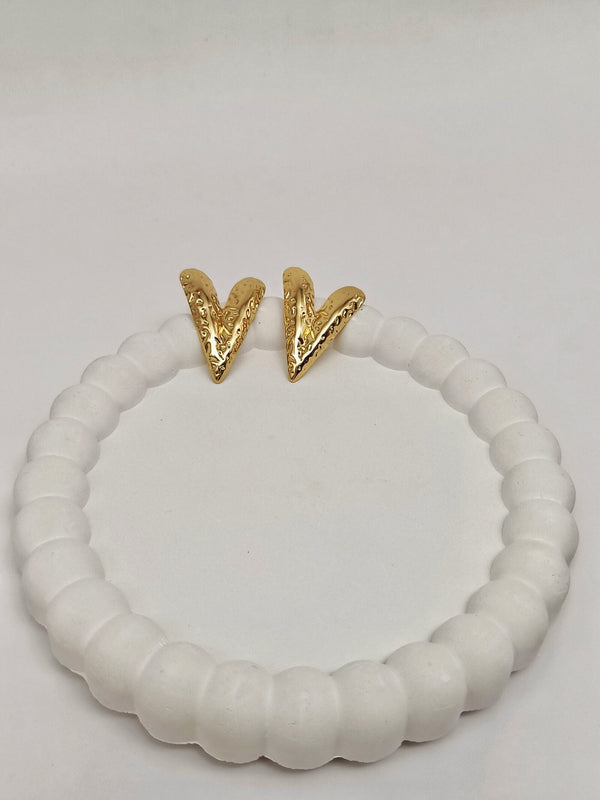 Hammered Heart Earrings