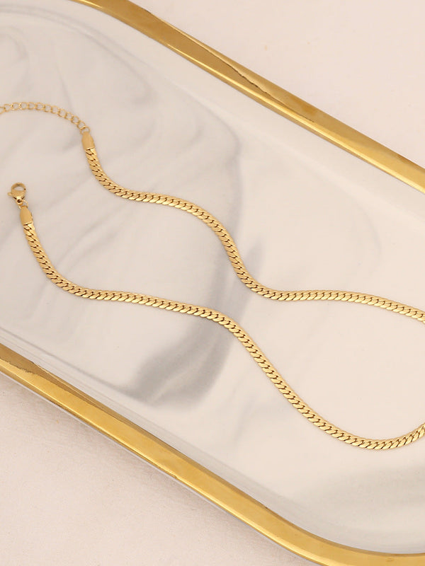 Zircon Heart Snake Chain Necklace