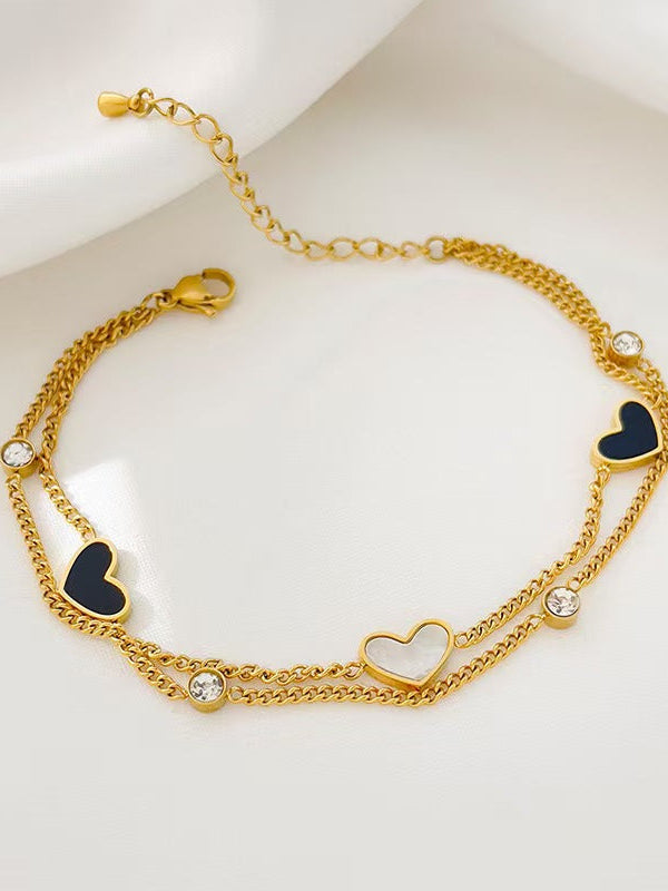 Heart Charms Chain Bracelet