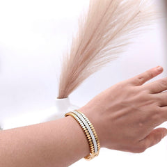 Cutwork Zircon Cuff Bracelet