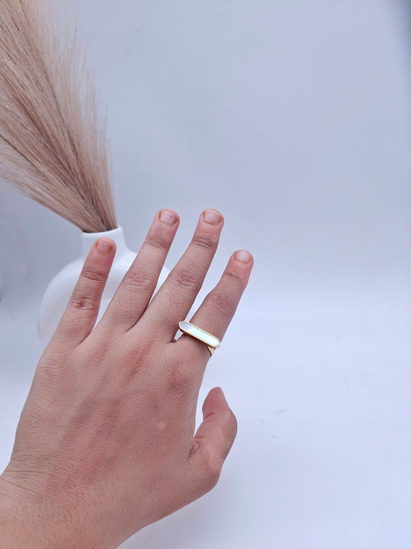 White Bar Ring