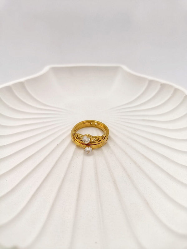 Studded Crown Ring