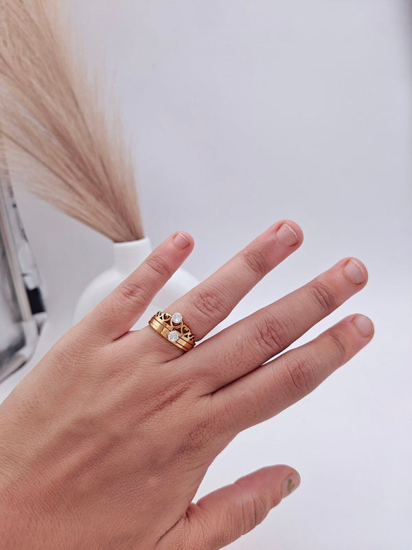 Studded Crown Ring