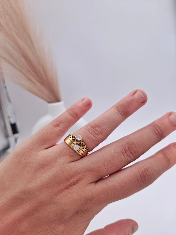 Studded Crown Ring