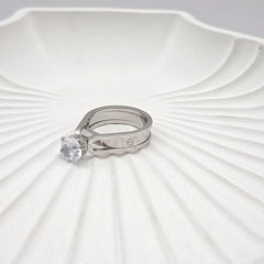 Silver Lucida Solitaire Ring