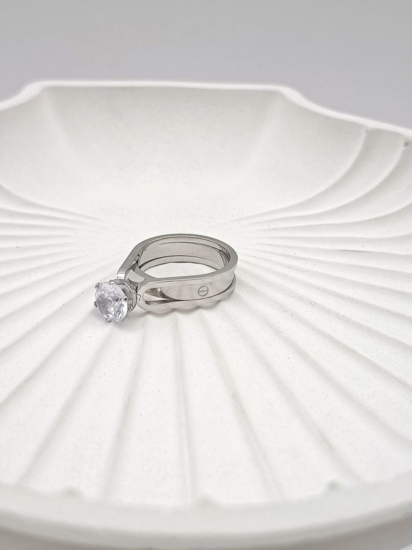 Silver Lucida Solitaire Ring