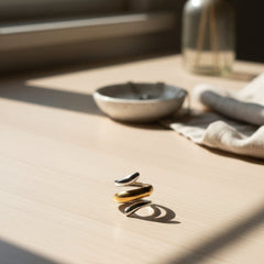 Two Tone Spiral Adjustable Ring