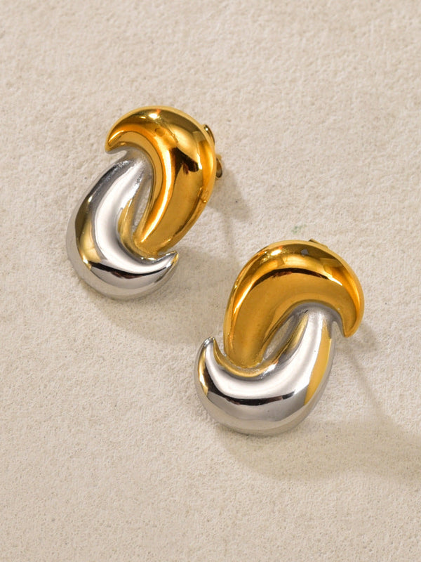 Two Tone Irregularity Earrings